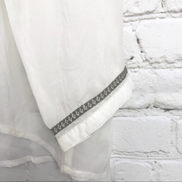 J.Jill Embroidered Sheer Tunic White Embellished - Picture 4 of 6